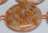 CCA480 15.5 inches 40mm flat round orange calcite gemstone beads