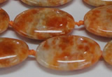 CCA484 15.5 inches 18*25mm oval orange calcite gemstone beads