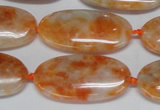 CCA485 15.5 inches 15*30mm oval orange calcite gemstone beads