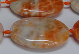 CCA487 15.5 inches 25*35mm oval orange calcite gemstone beads