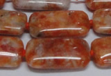 CCA500 15.5 inches 15*30mm rectangle orange calcite gemstone beads