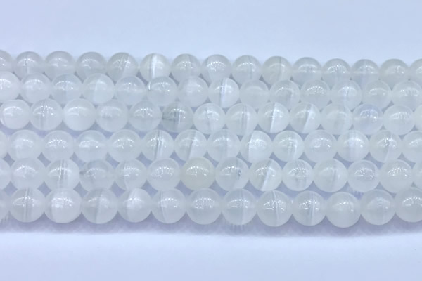 CCA530 15 inches 8mm round white calcite beads