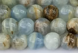 CCA545 15 inches 6.5mm - 7mm round blue calcite beads