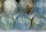 CCA547 15 inches 9.5mm - 10mm round blue calcite beads