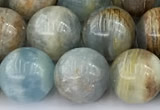 CCA548 15 inches 10.5mm - 11mm round blue calcite beads