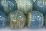 CCA549 15 inches 11mm - 12mm round blue calcite beads