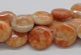 CCA55 15.5 inches 16mm flat round orange calcite gemstone beads