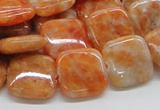 CCA57 15.5 inches 16*16mm square orange calcite gemstone beads