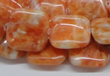 CCA58 15.5 inches 20*20mm square orange calcite gemstone beads