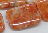 CCA61 15.5 inches 30*40mm rectangle orange calcite gemstone beads