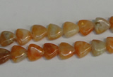 CCA68 15.5 inches 8*8mm triangle orange calcite gemstone beads