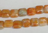 CCA71 15.5 inches 10*10mm square orange calcite gemstone beads