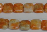 CCA72 15.5 inches 12*12mm square orange calcite gemstone beads