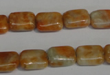 CCA75 15.5 inches 10*14mm rectangle orange calcite gemstone beads