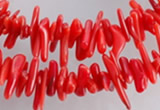 CCB02 15.5 inch 2*8mm irregular branch red coral beads Wholesale