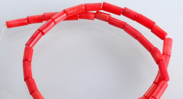 CCB05 15.5 inches 5*10mm column shape red coral beads Wholesale