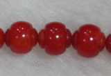 CCB08 15.5 inches 6*7mm lantern shape red coral beads Wholesale