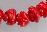 CCB09 15.5 inches 9-10mm rose shape red coral beads Wholesale