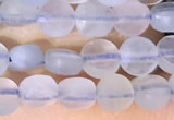 CCB1032 15 inches 4mm faceted coin aquamarine beads