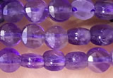 CCB1045 15 inches 4mm faceted coin amethyst beads