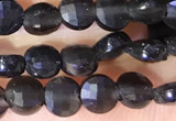 CCB1062 15 inches 4mm faceted coin obsidian beads