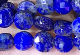 CCB1065 15 inches 4mm faceted coin lapis lazuli beads