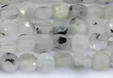 CCB1132 15 inches 4mm faceted coin white moonstone beads