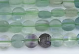 CCB1136 15 inches 4mm faceted coin fluorite beads