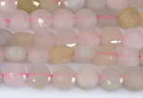 CCB1143 15 inches 4mm faceted coin morganite beads