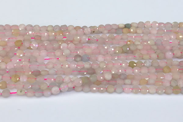 CCB1143 15 inches 4mm faceted coin morganite beads