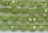 CCB1153 15 inches 4mm faceted coin peridot beads