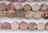 CCB1158 15 inches 4mm faceted coin gemstone beads