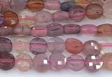 CCB1160 15 inches 4mm faceted coin pink spinel beads