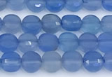 CCB1166 15 inches 4mm faceted coin blue agate beads