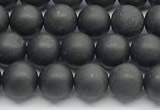 CCB1186 15 inches 6mm round matte shungite gemstone beads