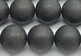 CCB1188 15 inches 10mm round matte shungite gemstone beads