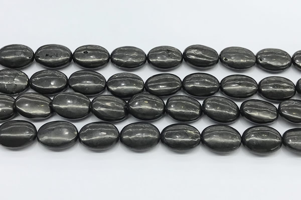 CCB1202 15 inches 13*18mm oval shungite gemstone beads