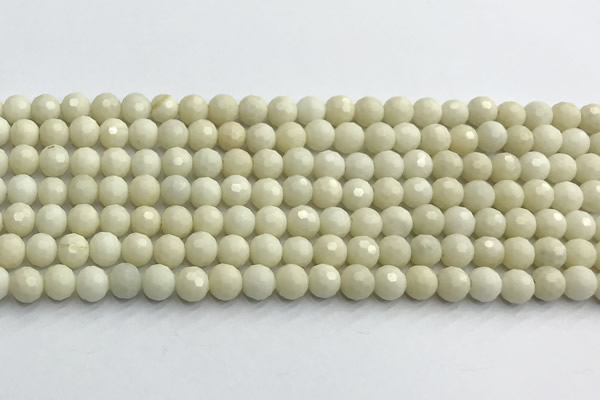 CCB1210 15 inches 6mm faceted round ivory jasper beads