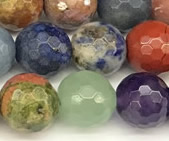 CCB1233 15 inches 12mm faceted round mixed gemstone beads