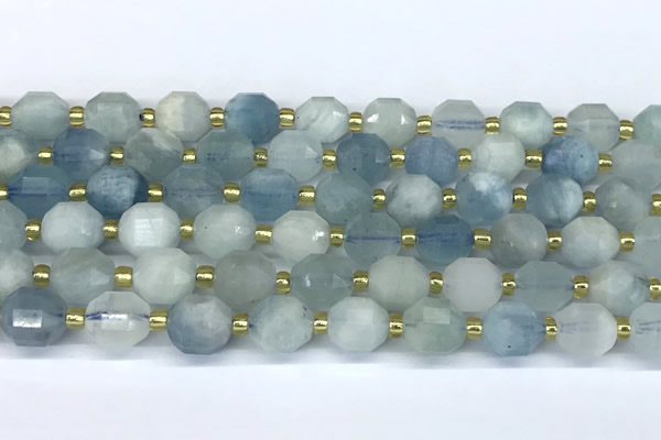 CCB1240 15 inches 7*8mm faceted aquamarine gemstone beads