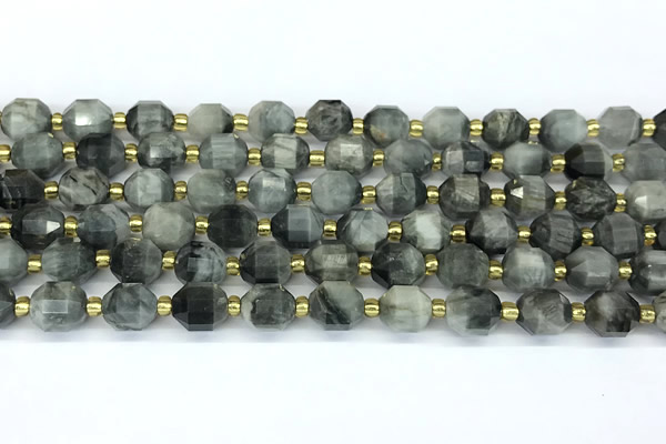 CCB1242 15 inches 7*8mm faceted eagle eye jasper gemstone beads