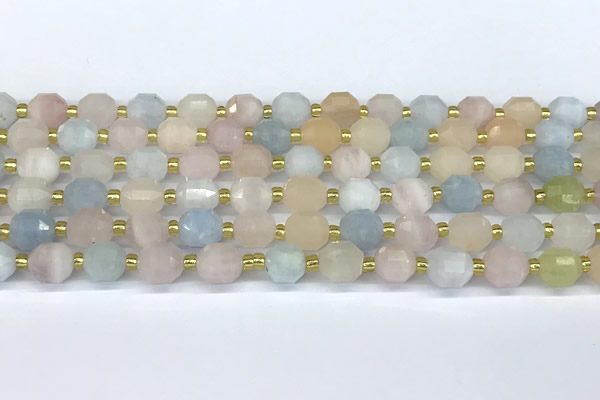 CCB1244 15 inches 7*8mm faceted morganite gemstone beads