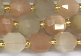 CCB1245 15 inches 7*8mm faceted moonstone gemstone beads