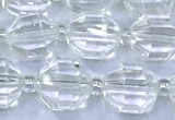 CCB1260 15 inches 9*10mm faceted white crystal beads