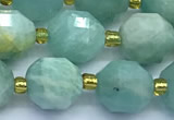 CCB1264 15 inches 9*10mm faceted amazonite gemstone beads