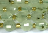 CCB1291 15 inches 7mm - 8mm faceted green rutilated quartz beads