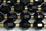 CCB1293 15 inches 7mm - 8mm faceted black tourmaline beads