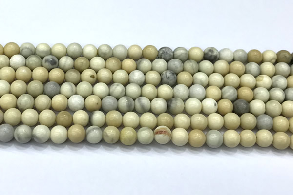 CCB1295 15 inches 6mm round ivory jasper beads