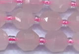 CCB1300 15 inches 7mm - 8mm faceted rose quartz beads