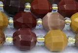 CCB1302 15 inches 7mm - 8mm faceted mookaite beads